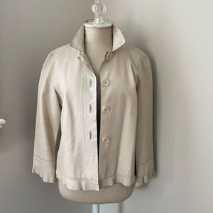 Cream spring leather jacket